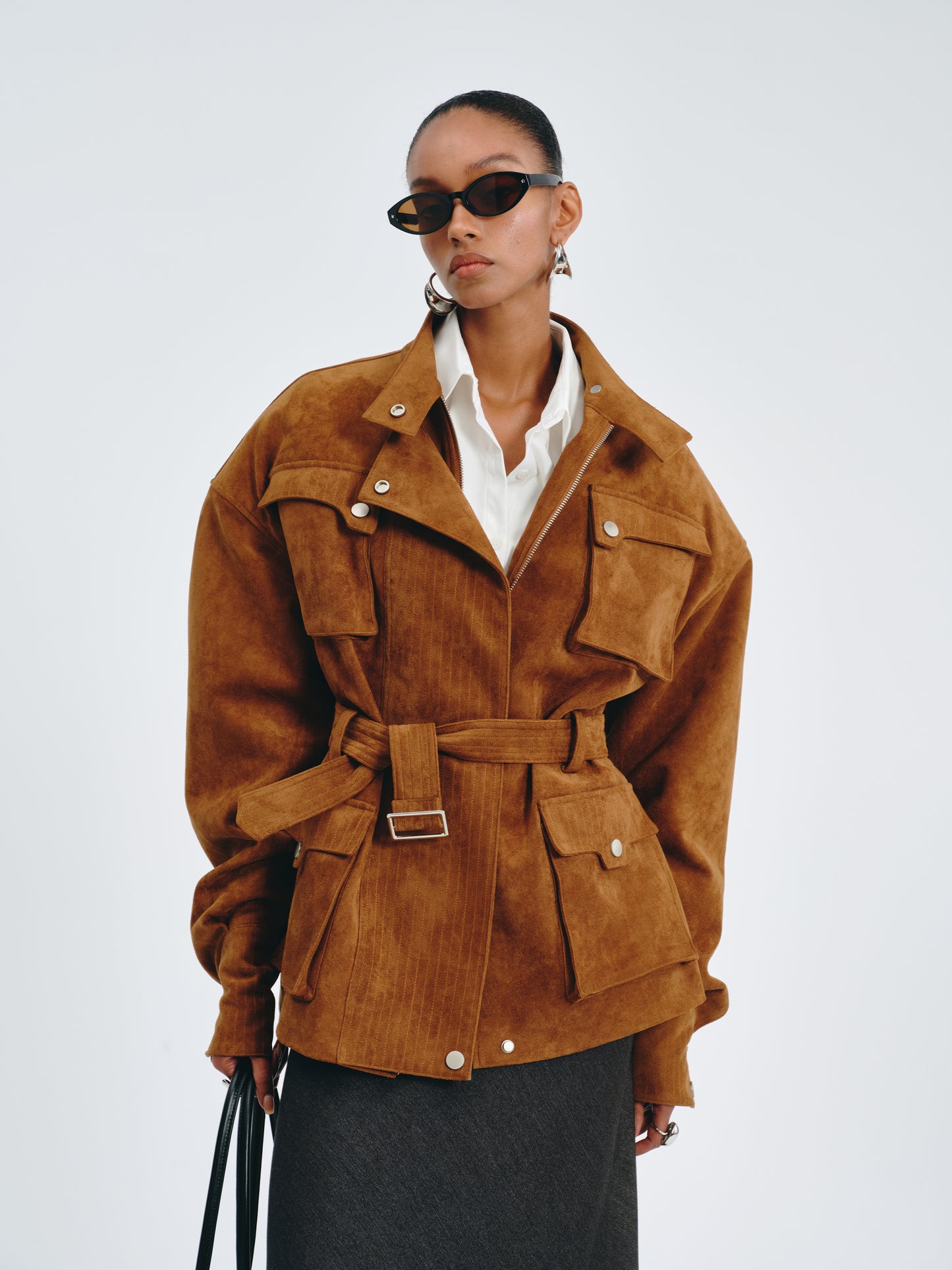 Utility Belted Jacket