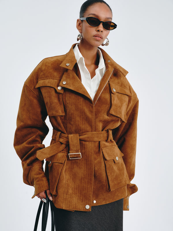 Utility Belted Jacket