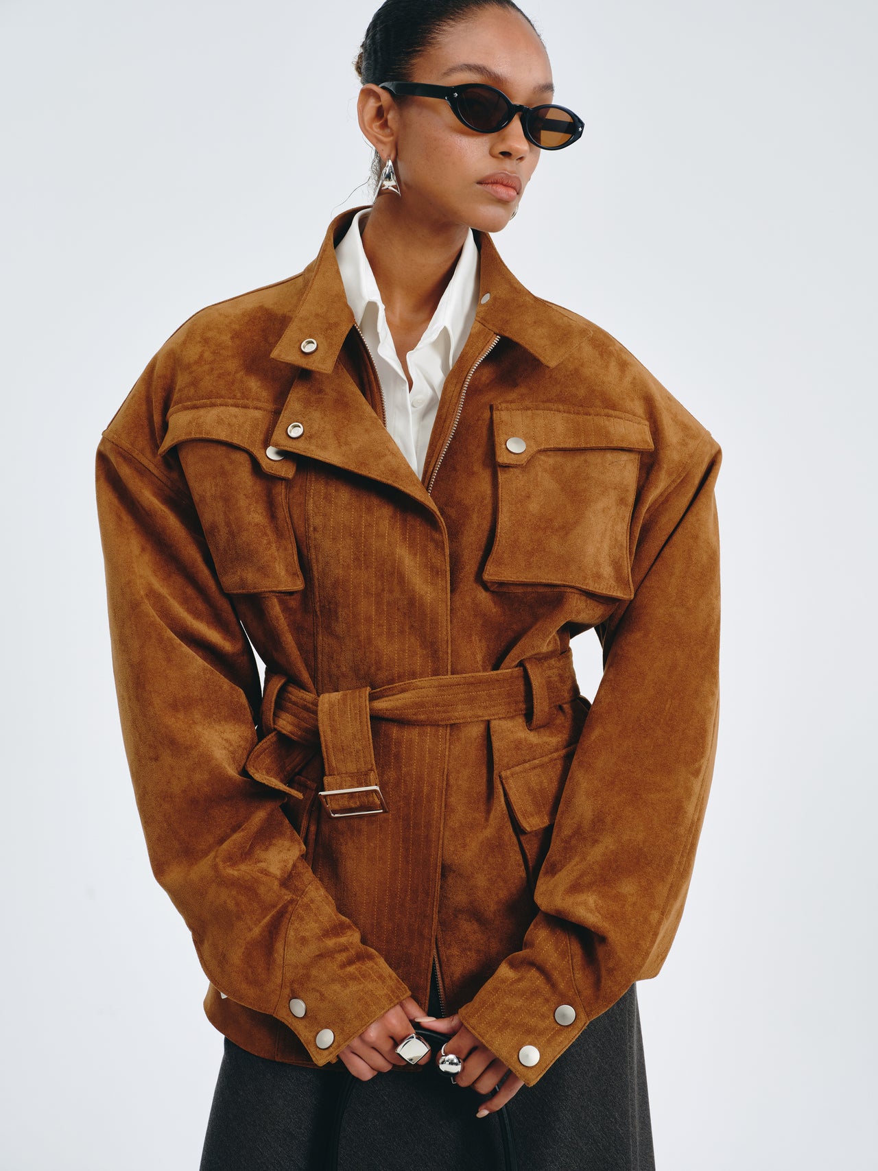 Utility Belted Jacket
