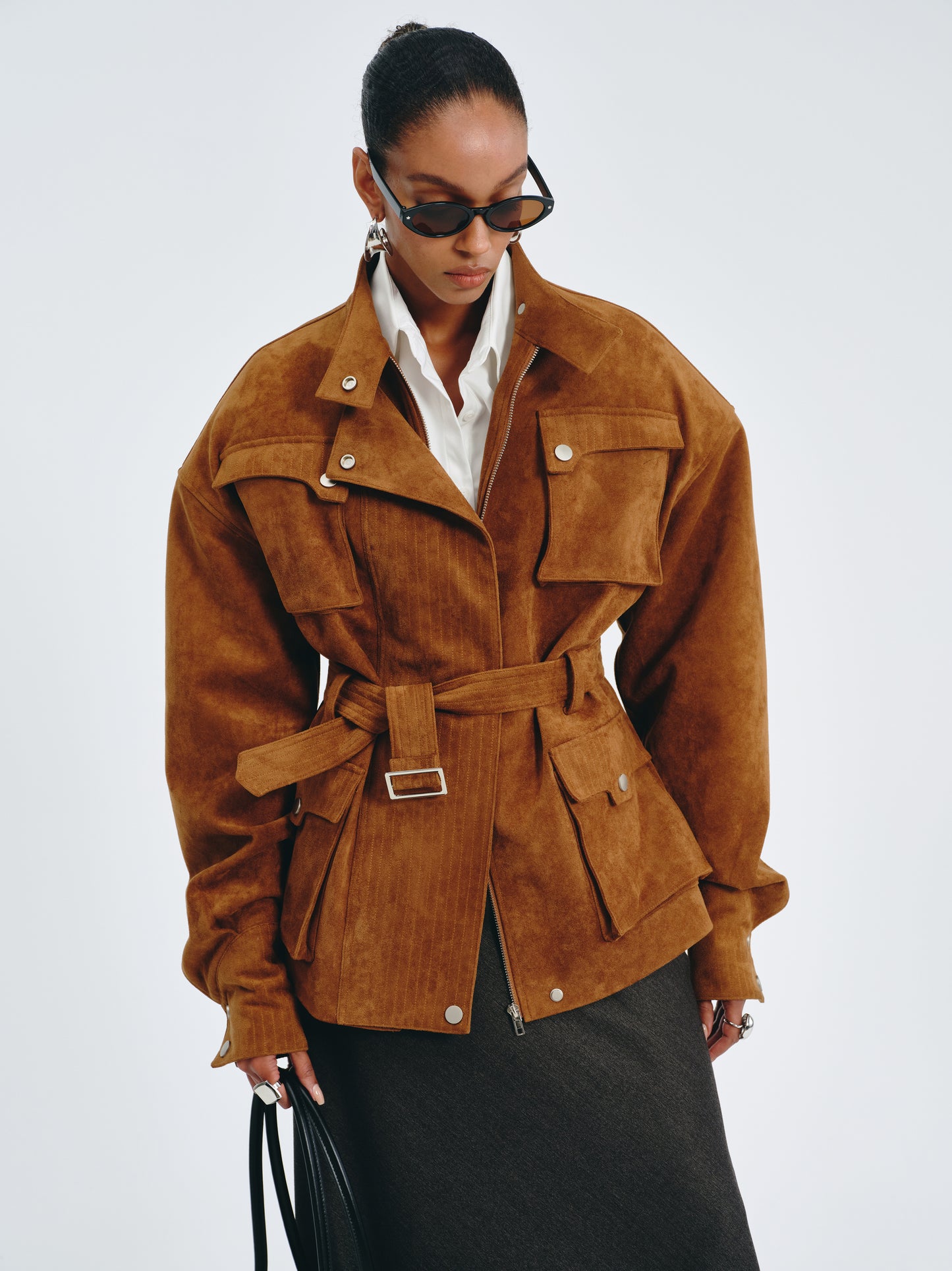 Utility Belted Jacket