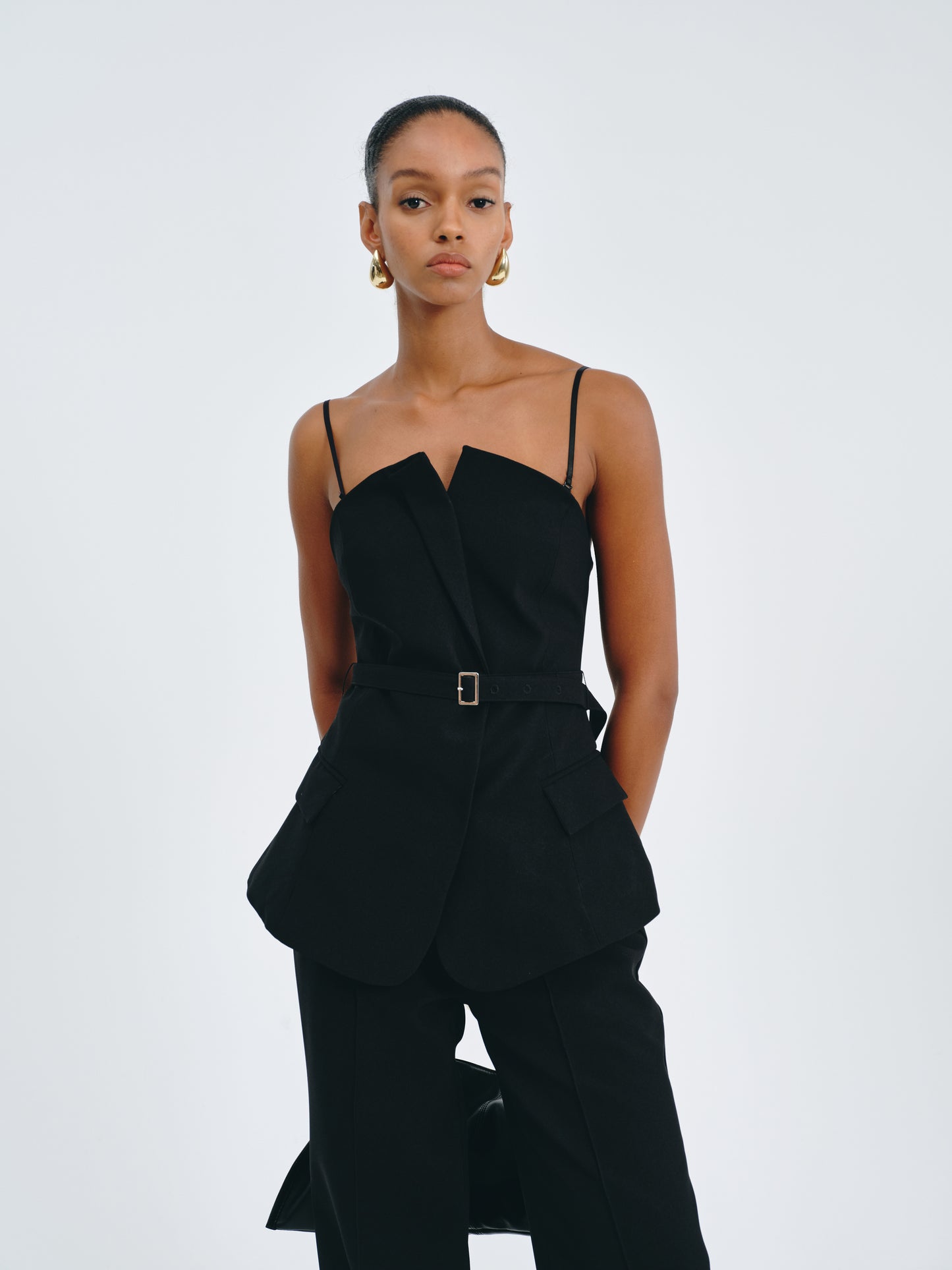 Belted Peplum Bustier