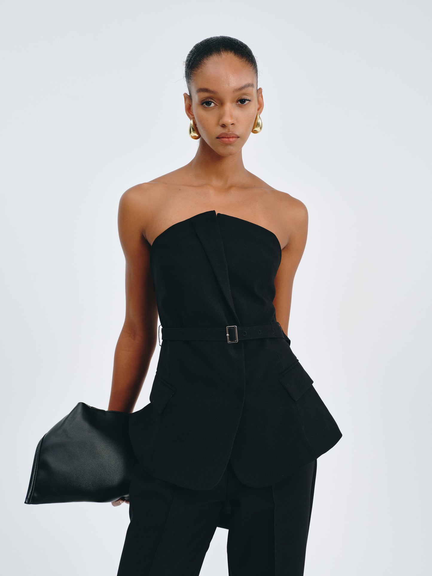 Belted Peplum Bustier