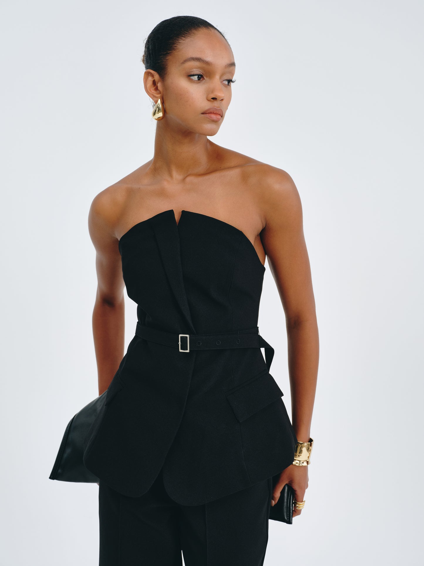 Belted Peplum Bustier