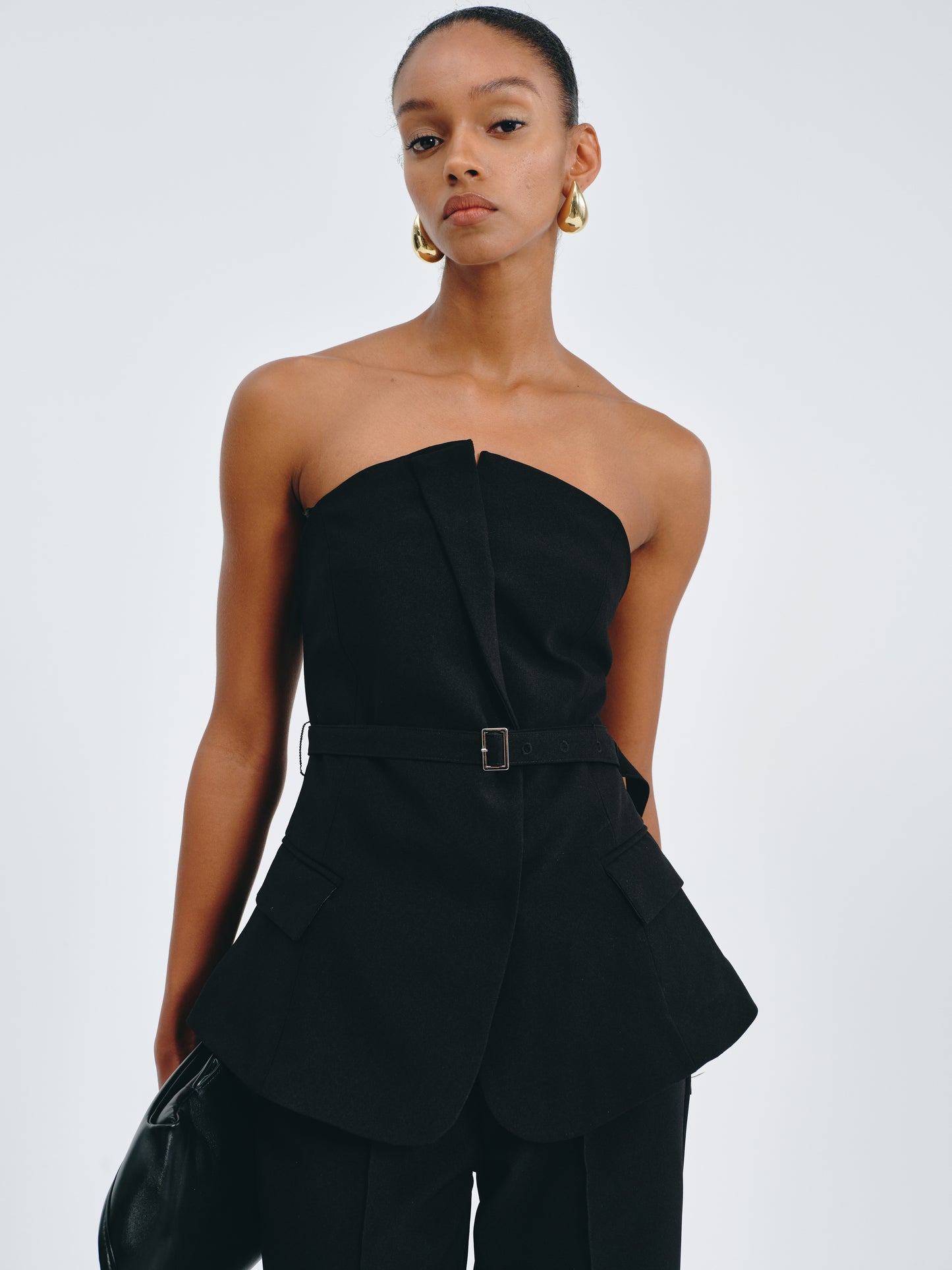 Belted Peplum Bustier