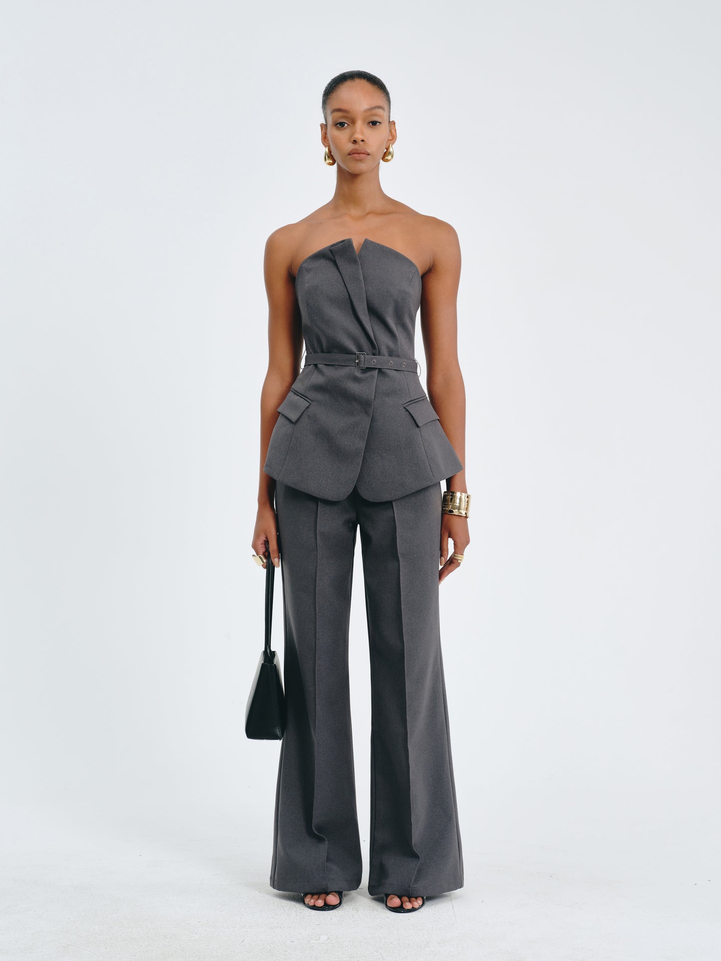 Belted Peplum Bustier