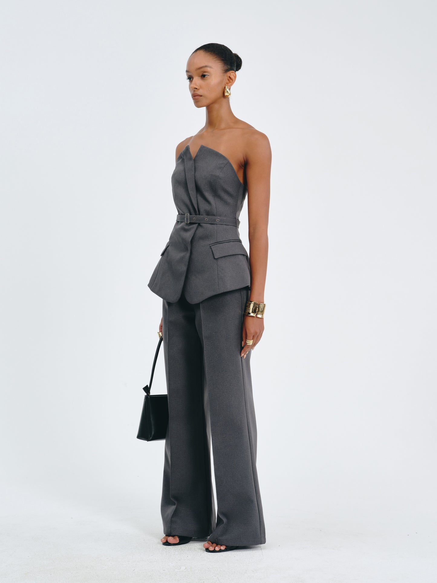 Belted Peplum Bustier