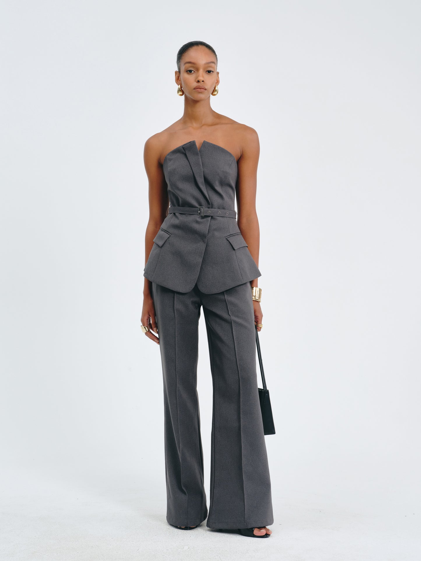 Belted Peplum Bustier