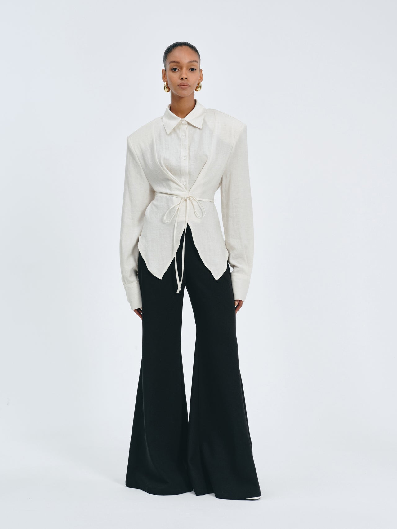 Arc Drape Flare Trousers