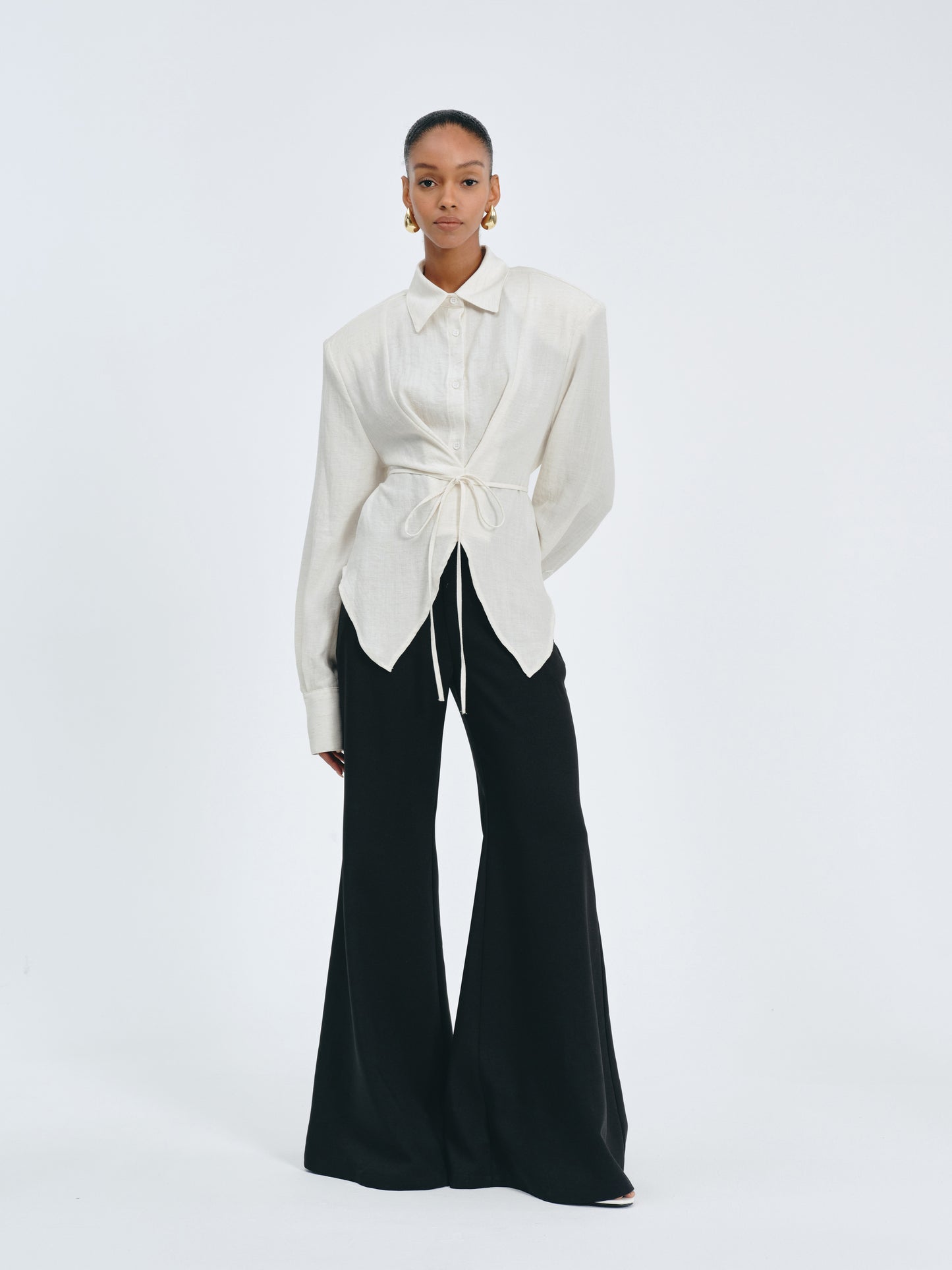 Arc Drape Flare Trousers