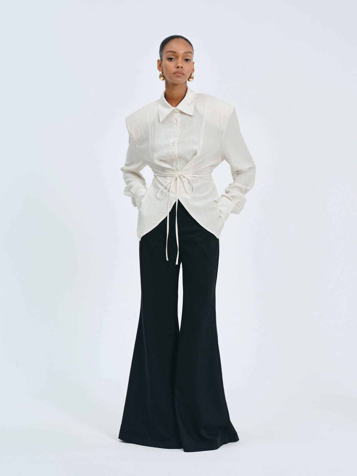 Arc Drape Flare Trousers