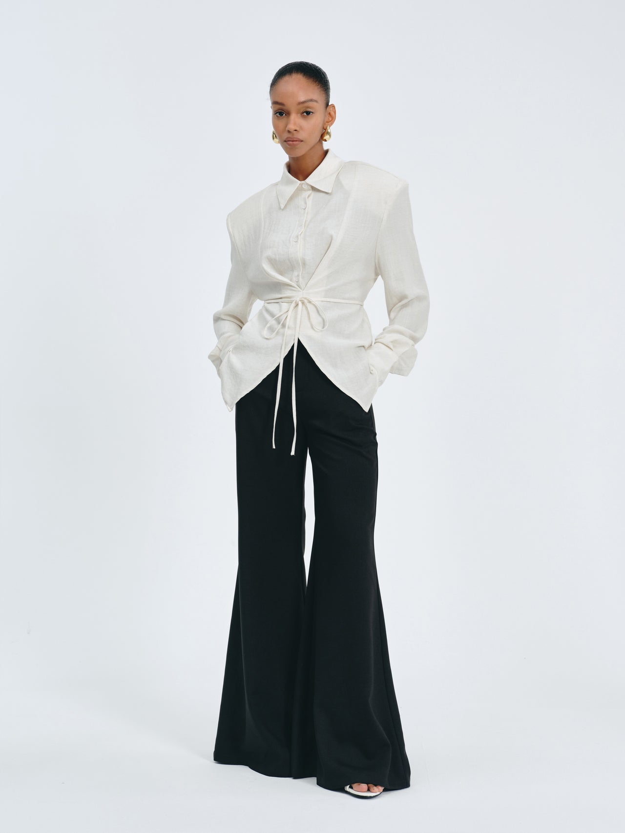 Arc Drape Flare Trousers