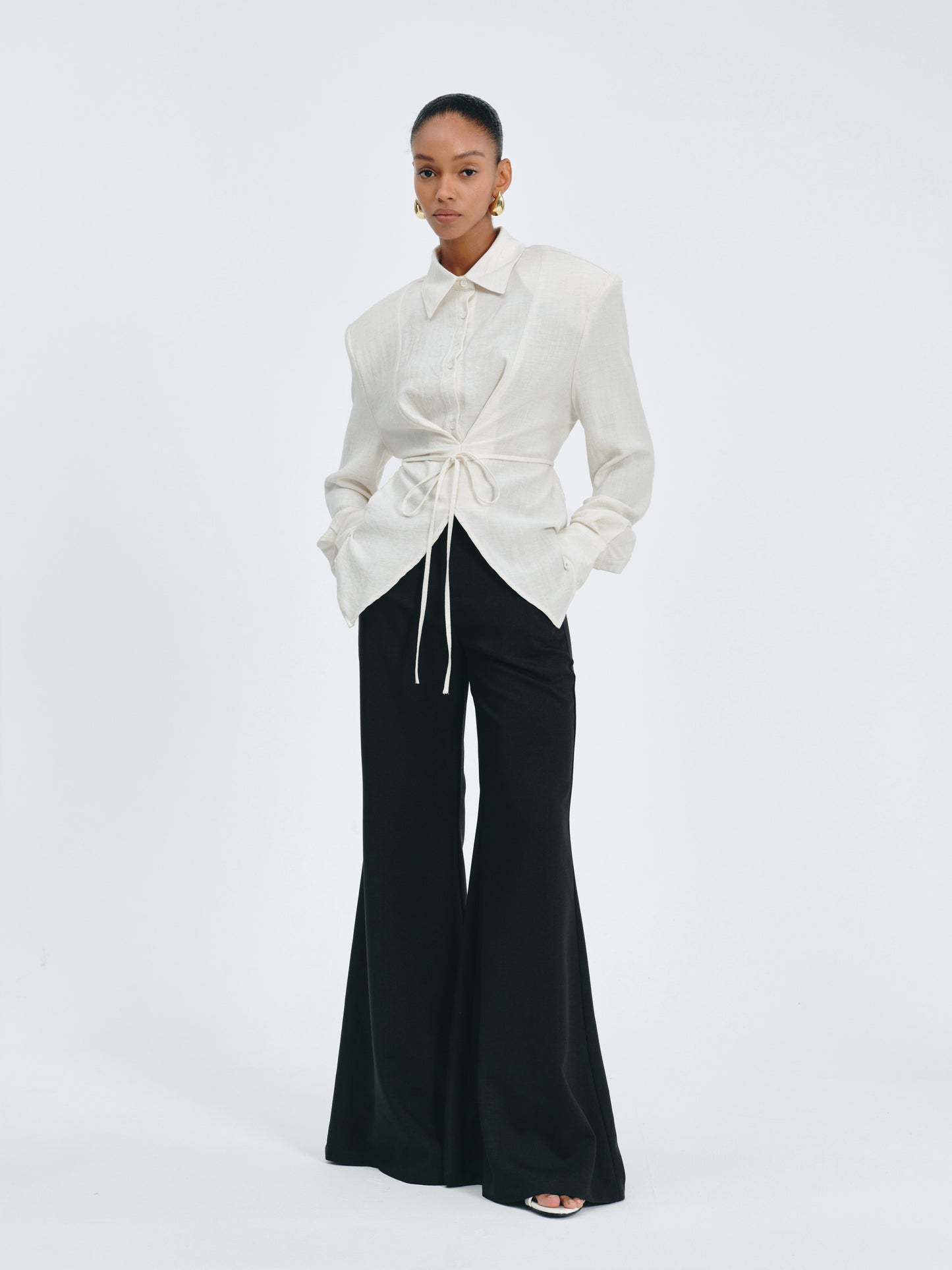 Arc Drape Flare Trousers