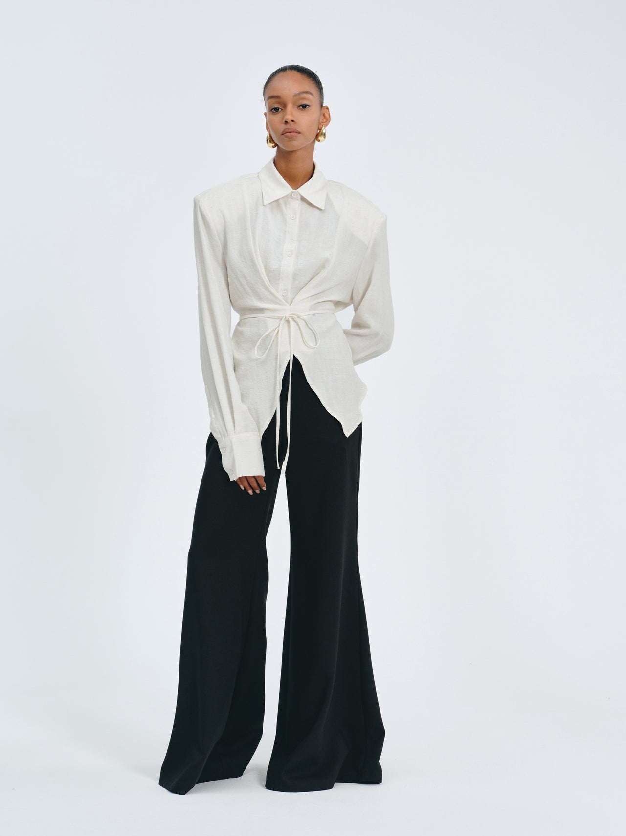 Arc Drape Flare Trousers