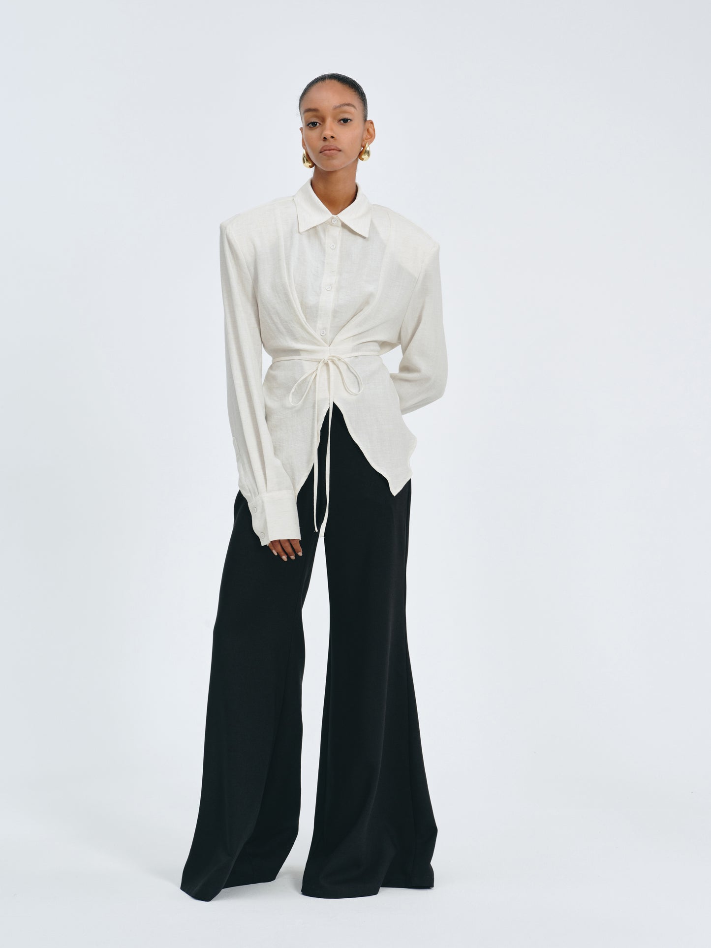 Arc Drape Flare Trousers