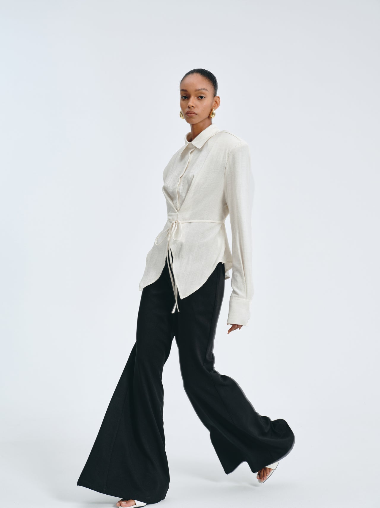 Arc Drape Flare Trousers