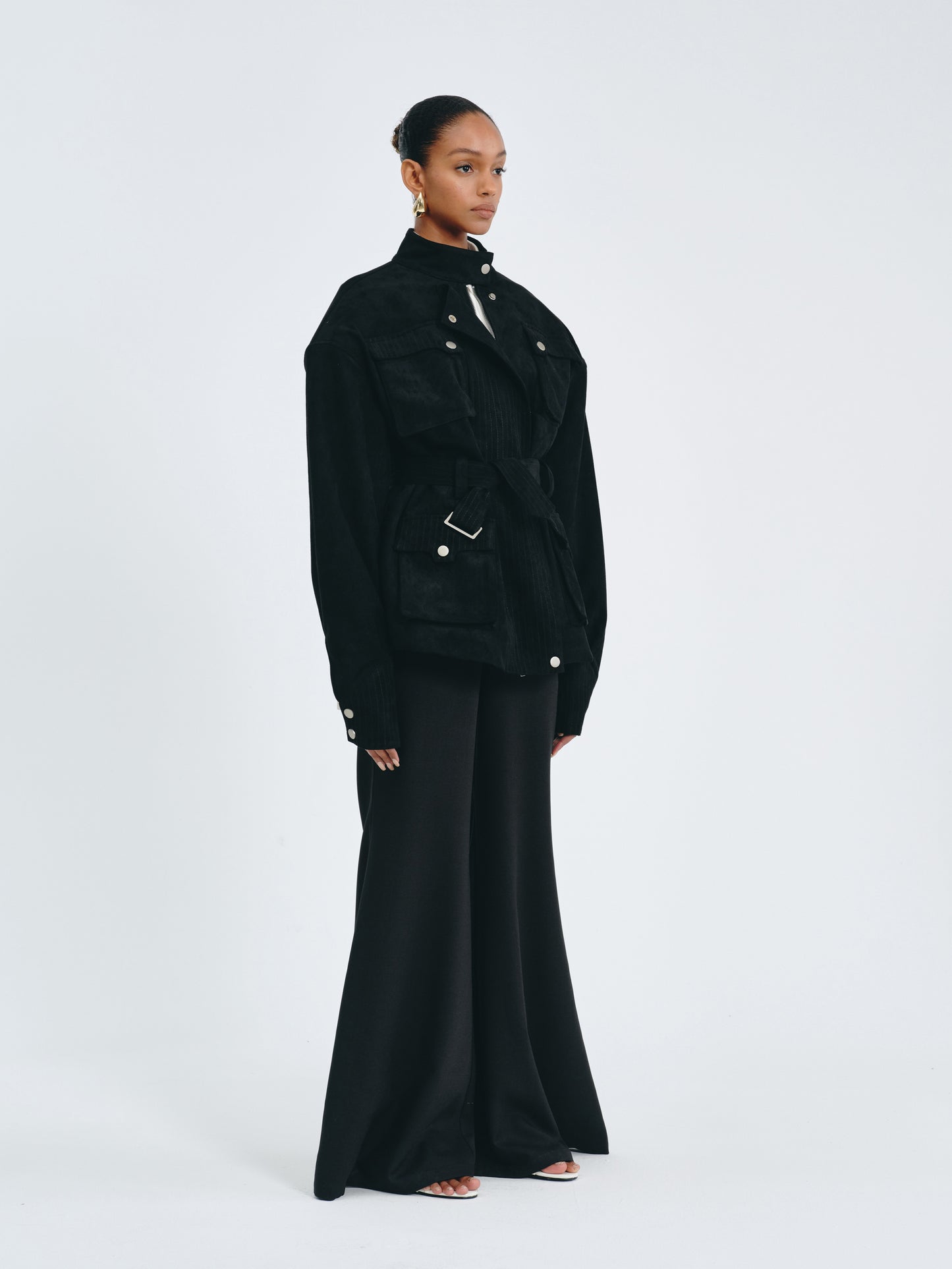 Utility Belted Jacket