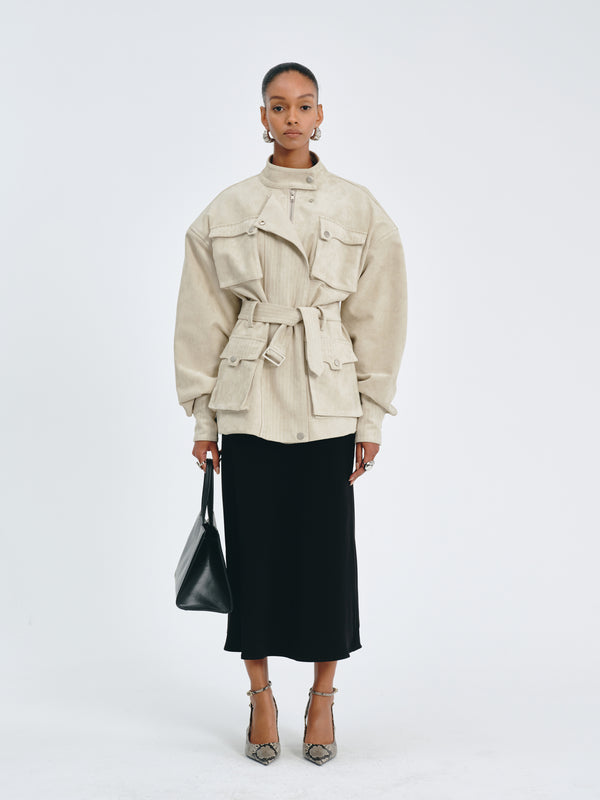 Utility Belted Jacket