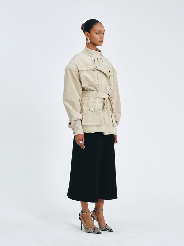 Utility Belted Jacket