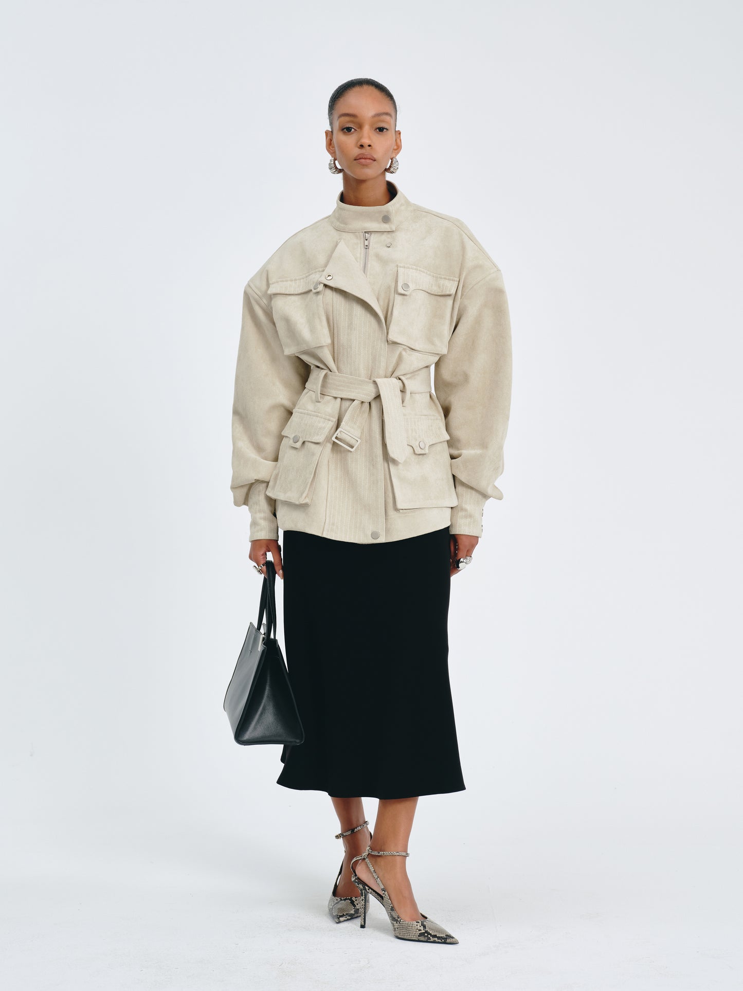 Utility Belted Jacket