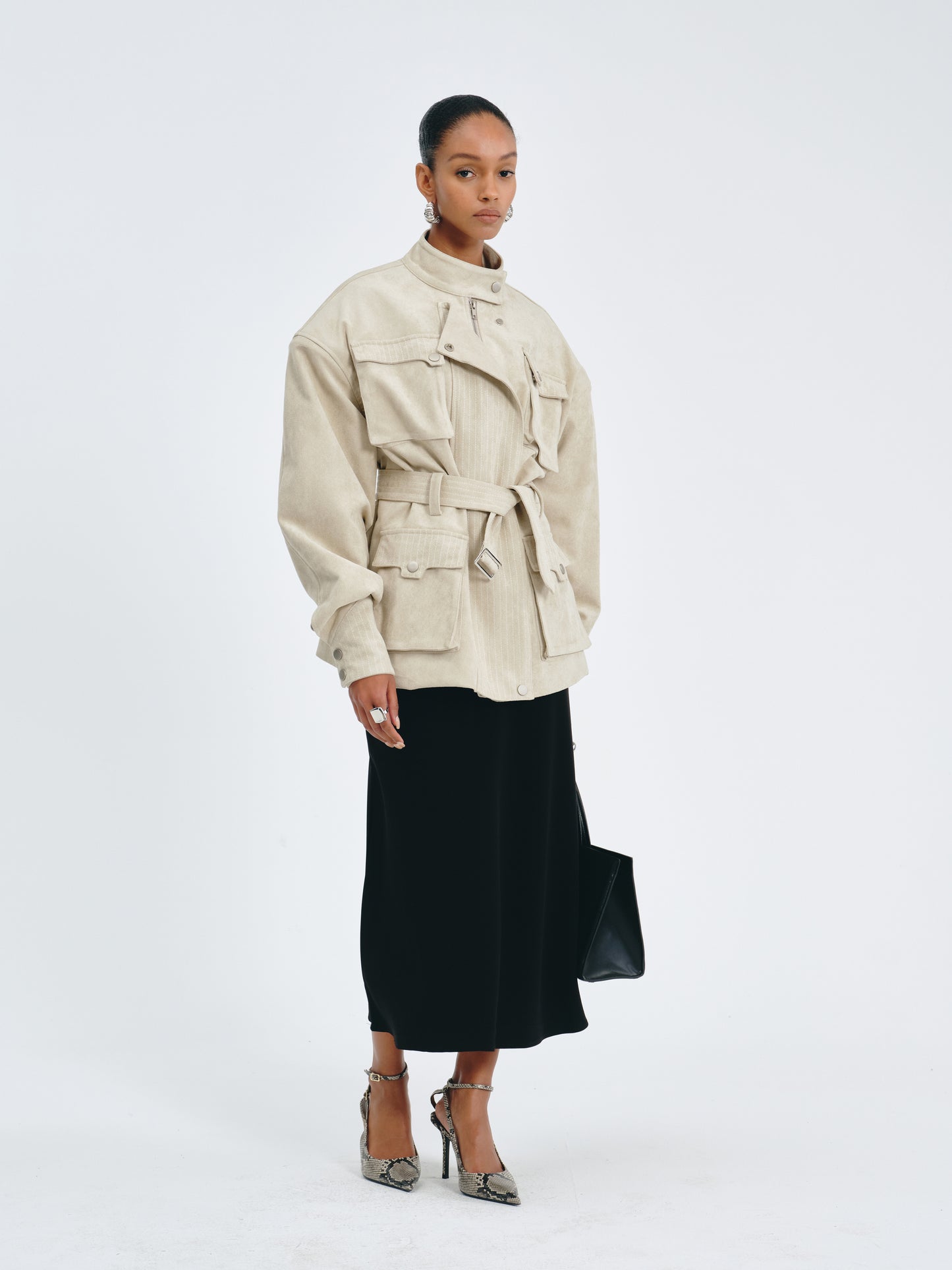 Utility Belted Jacket