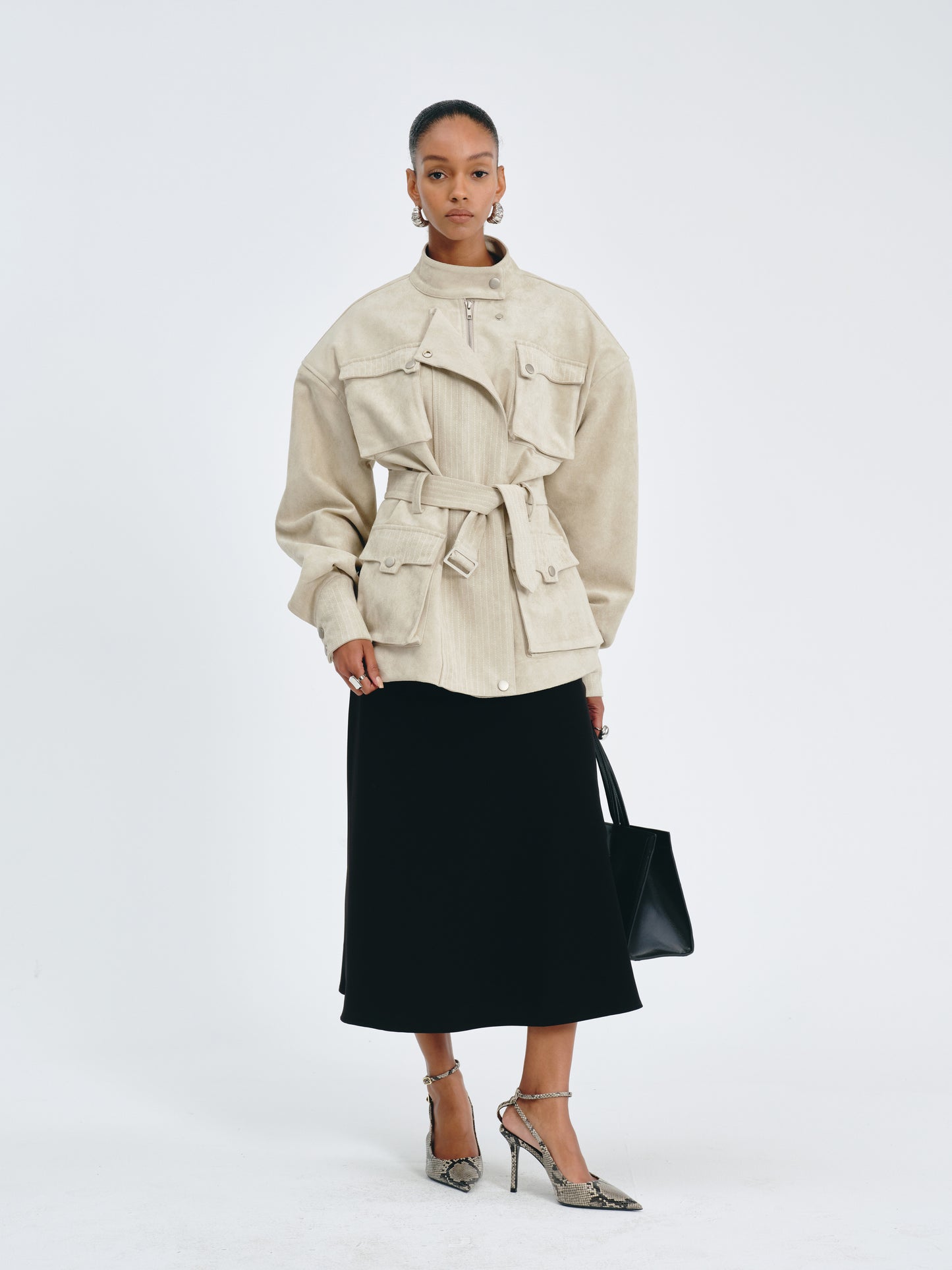 Utility Belted Jacket
