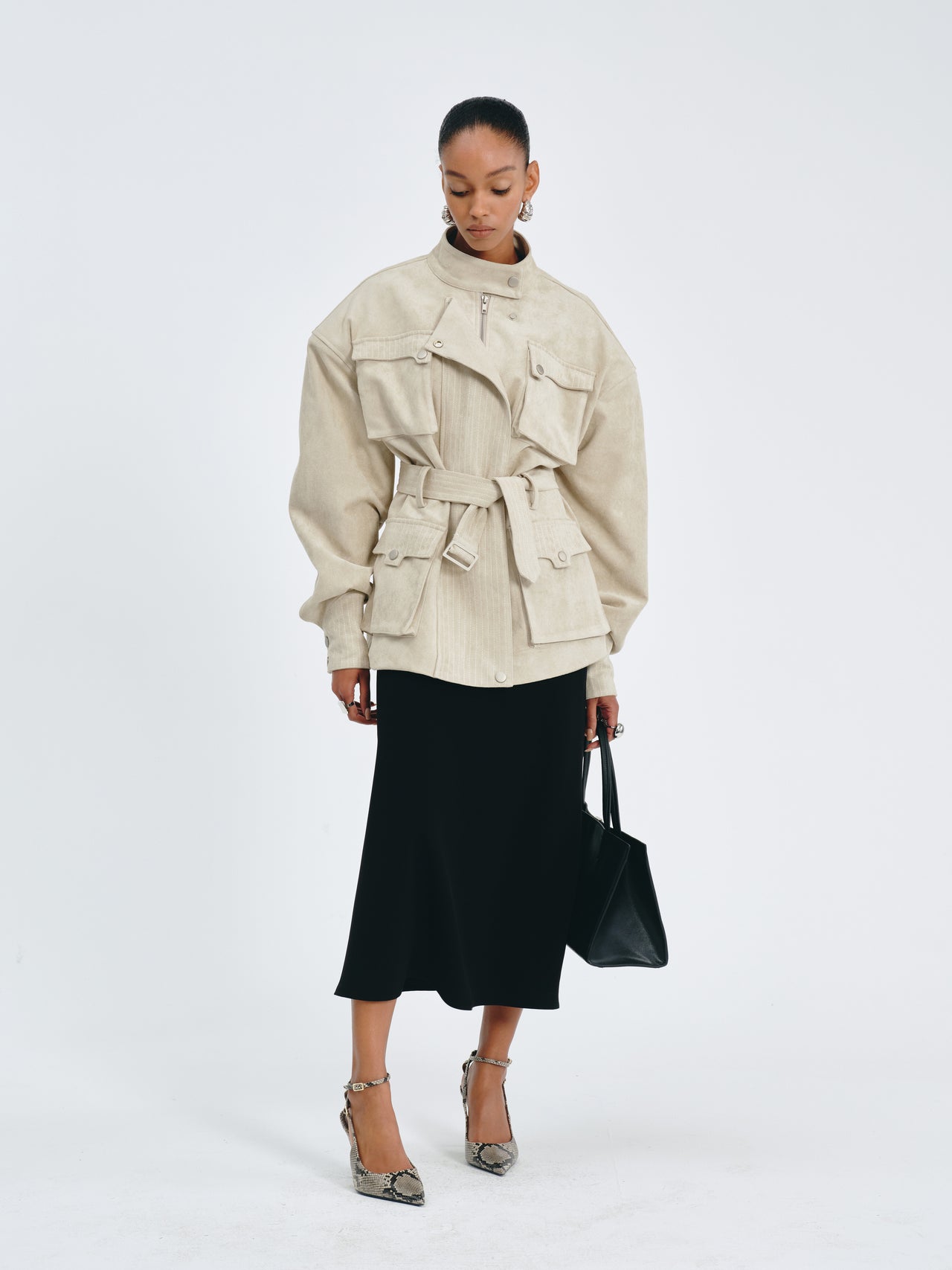 Utility Belted Jacket