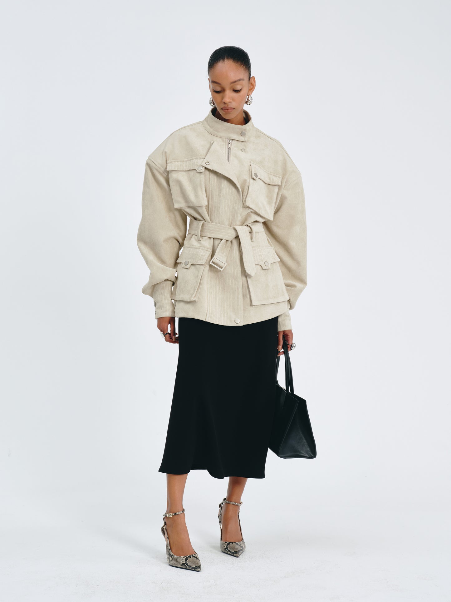 Utility Belted Jacket