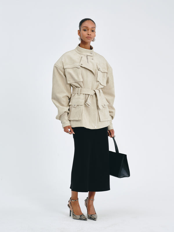 Utility Belted Jacket