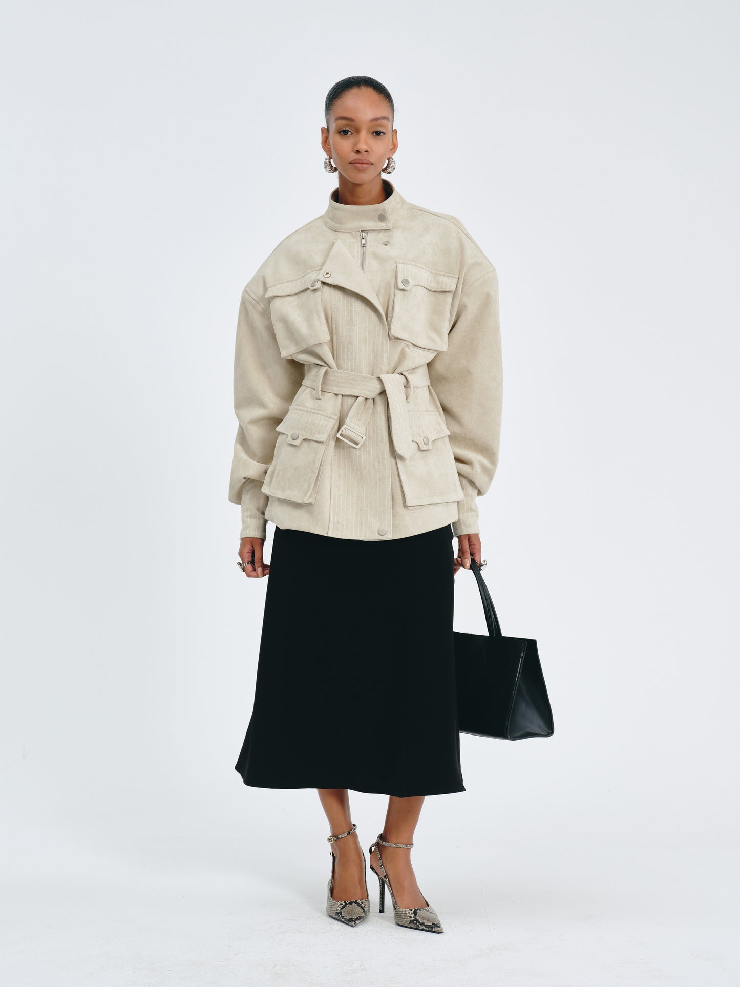 Utility Belted Jacket