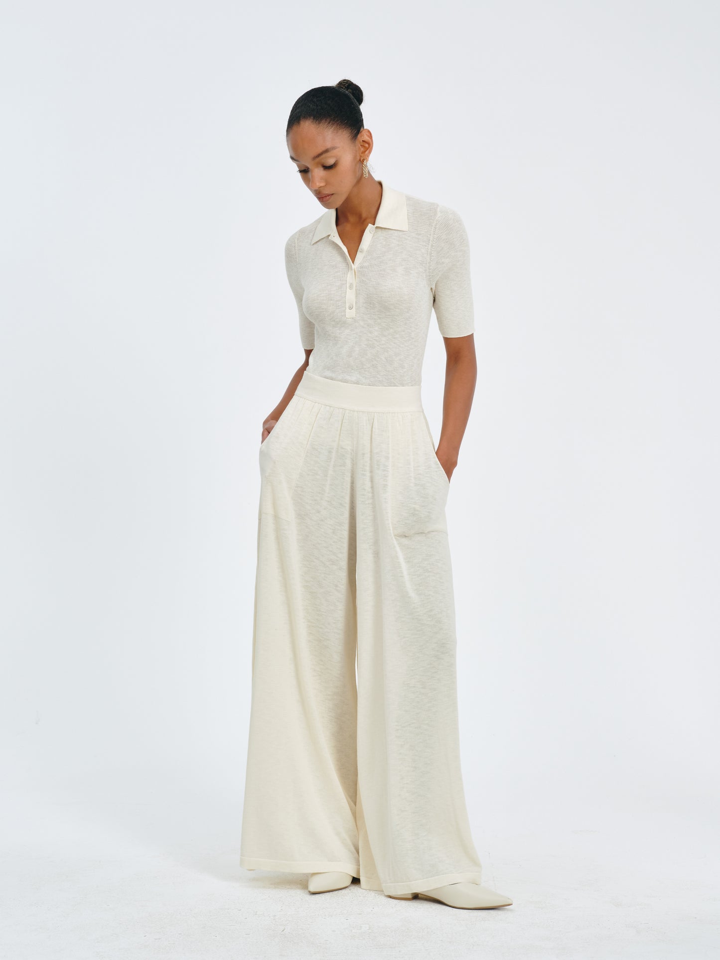 Tech Polo Knit Top