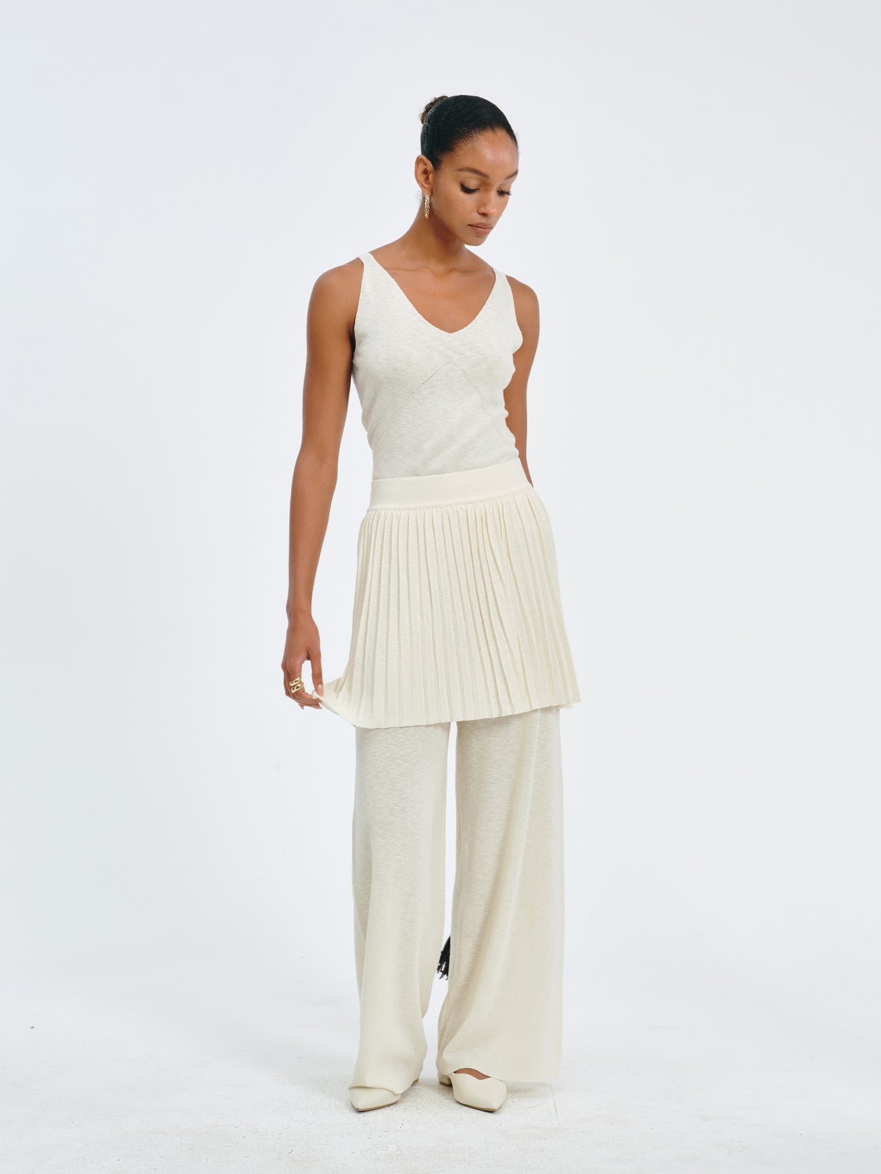 Pleated Hybrid Skirt-Pants