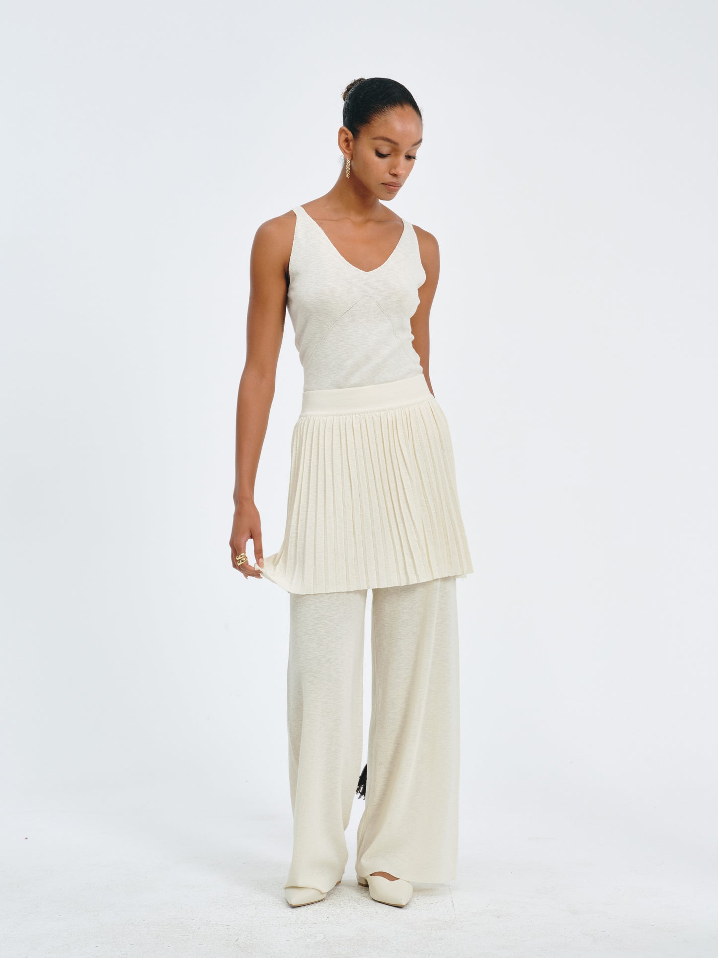 Pleated Hybrid Skirt-Pants