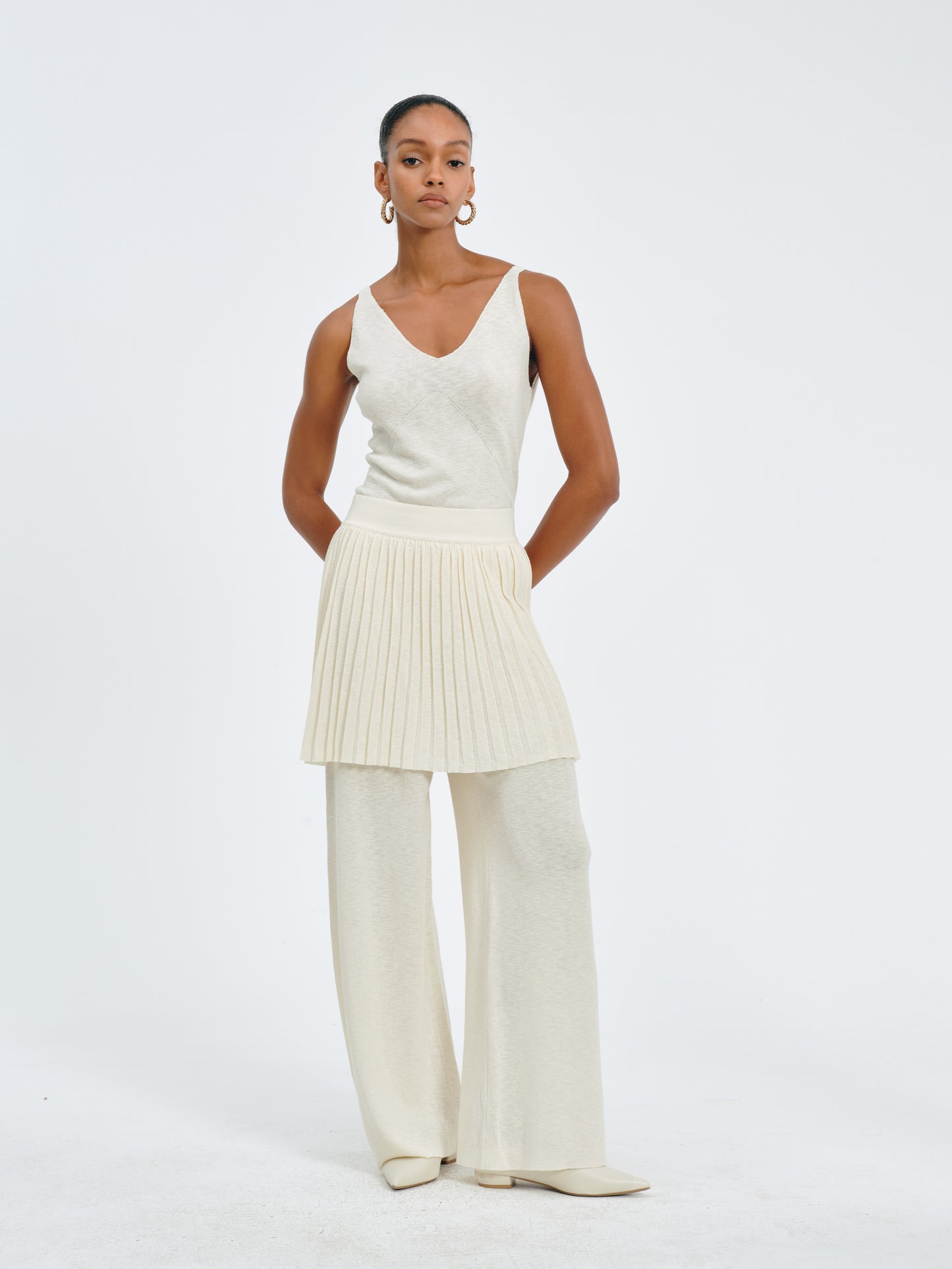 Pleated Hybrid Skirt-Pants