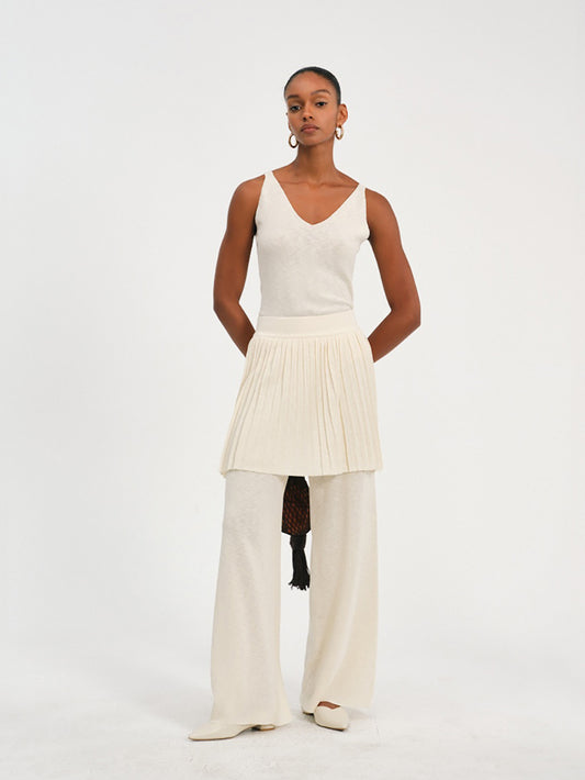 Pleated Hybrid Skirt-Pants