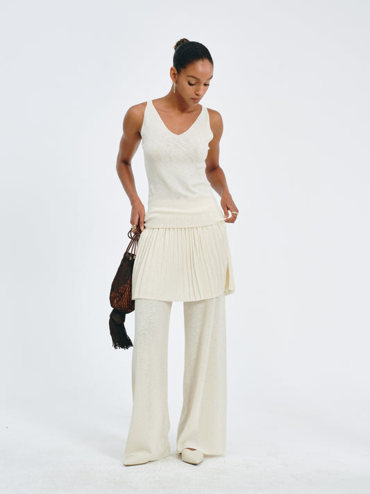 Pleated Hybrid Skirt-Pants
