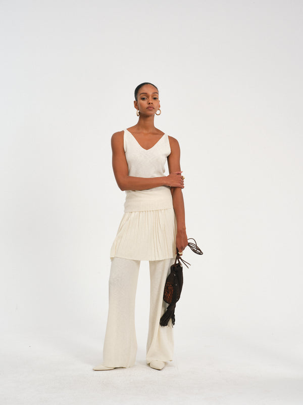 Pleated Hybrid Skirt-Pants