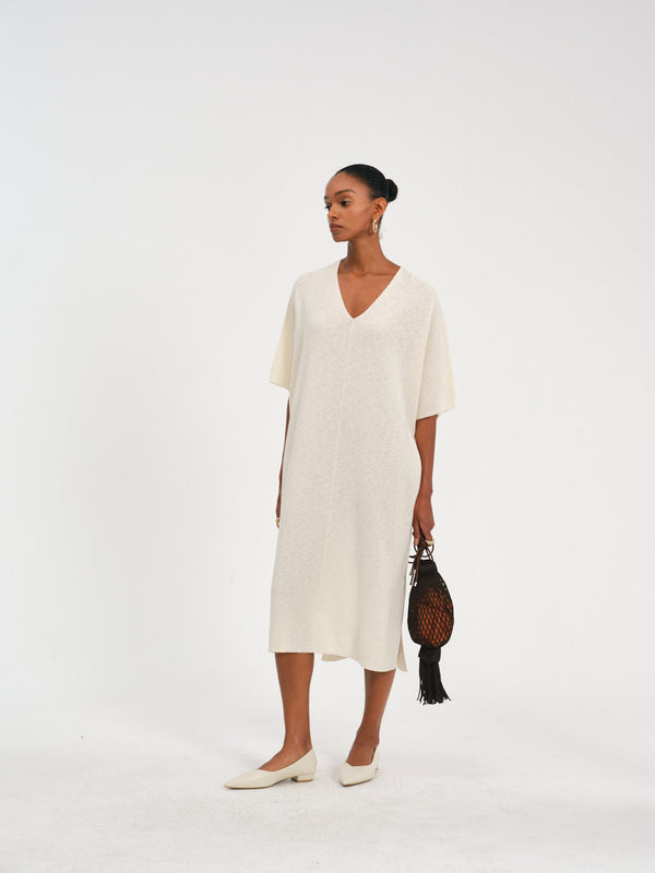 V-Neck Batwing Dress