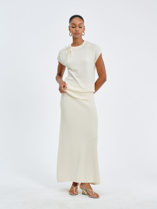 High-Waisted Knit Skirt