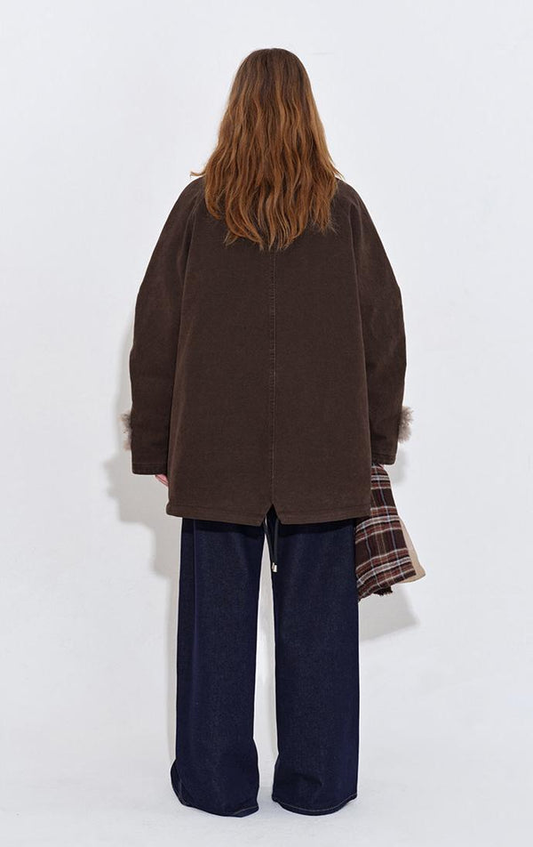 Washed Canvas Fur-Trim Down Parka