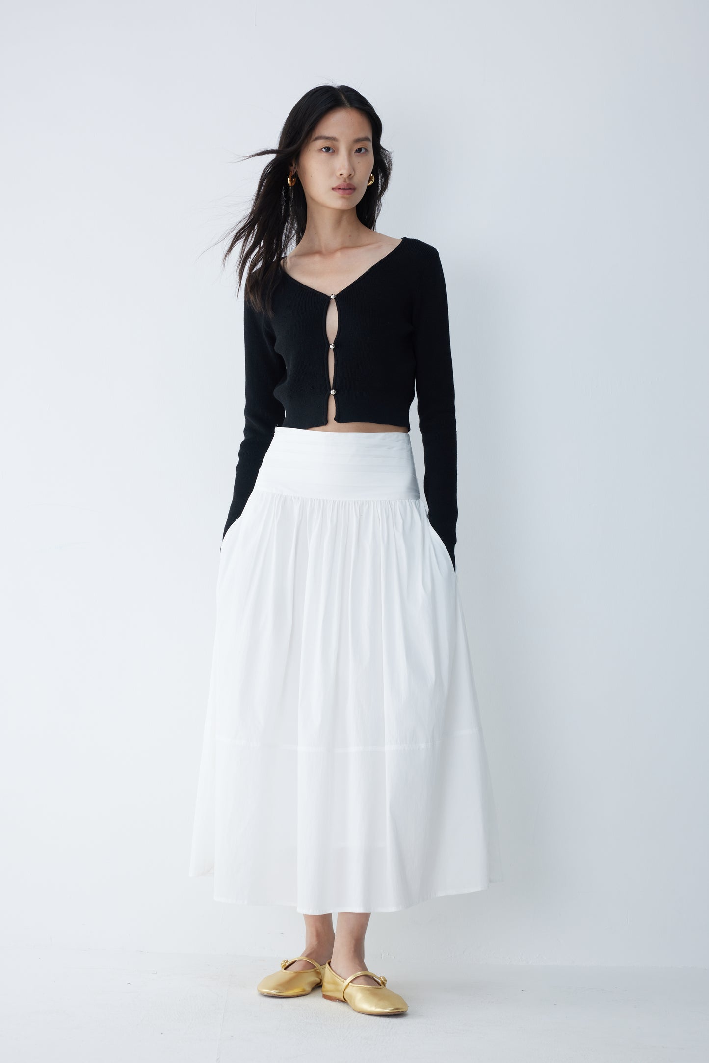 Chalk Midi Skirt