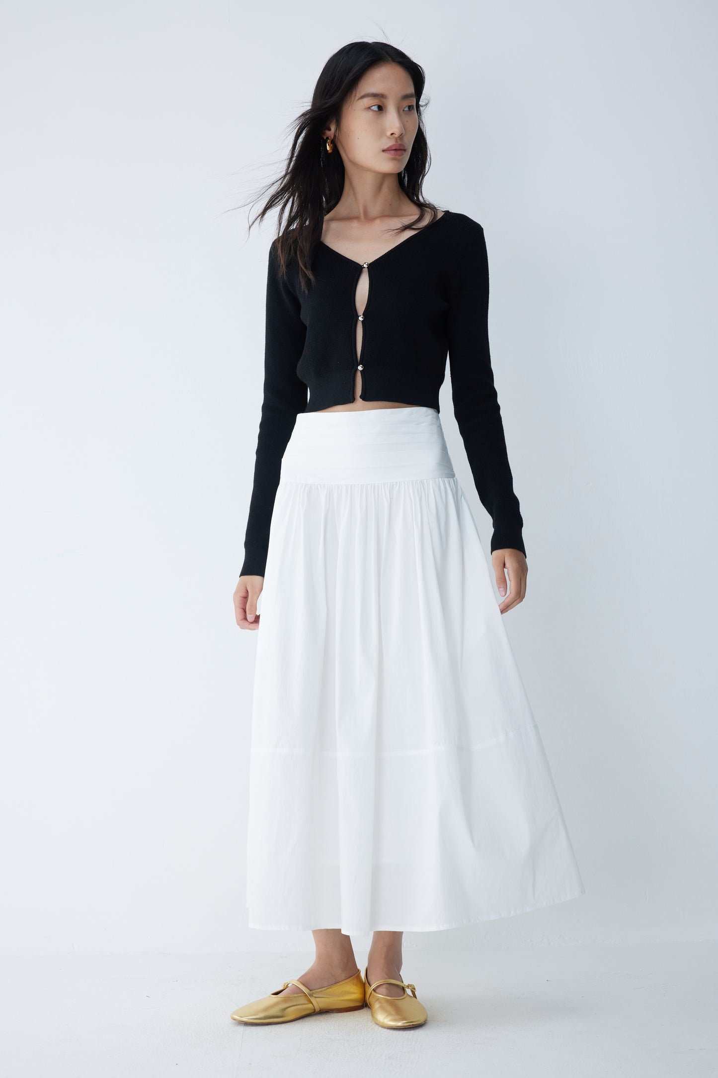 Chalk Midi Skirt