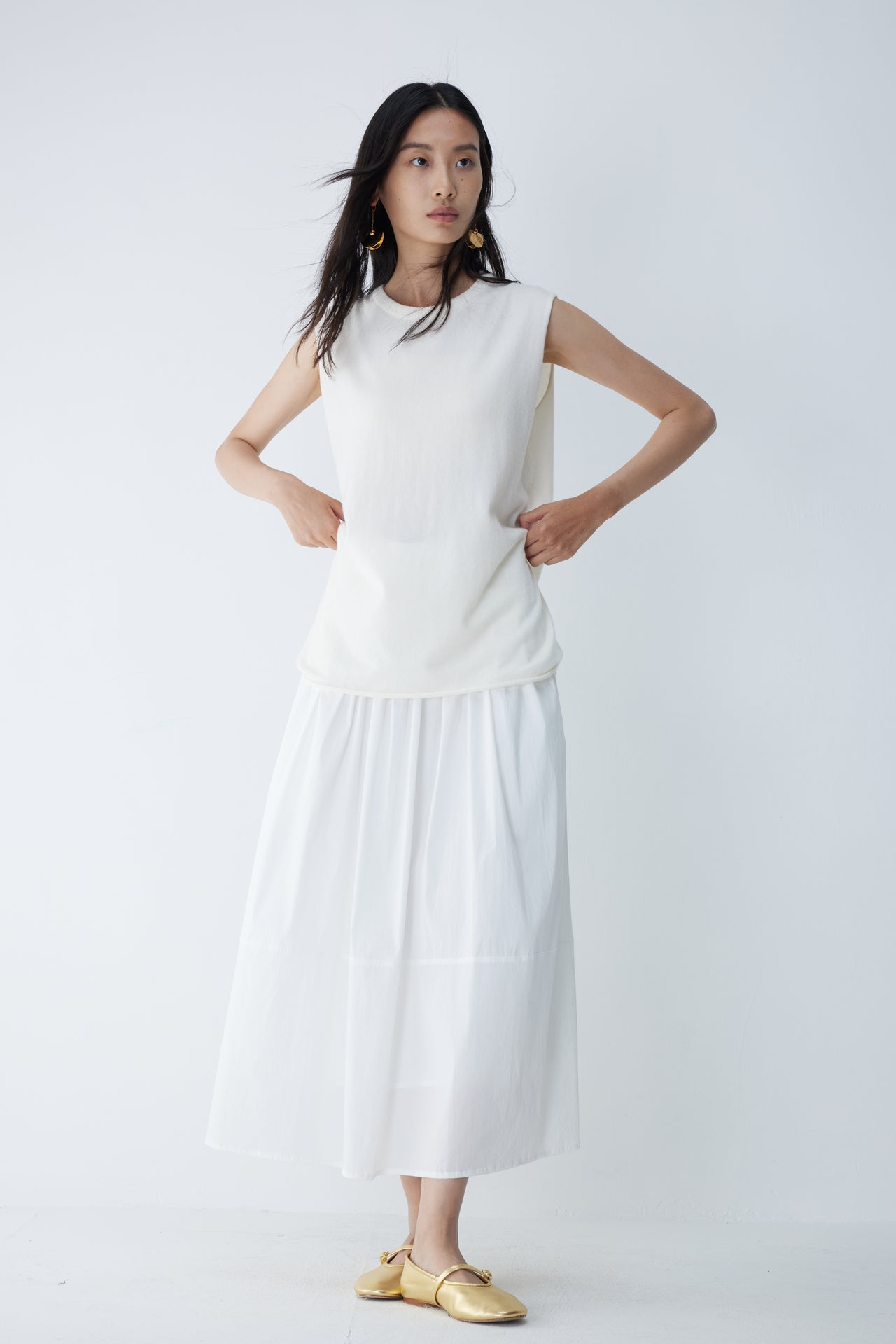 Chalk Midi Skirt