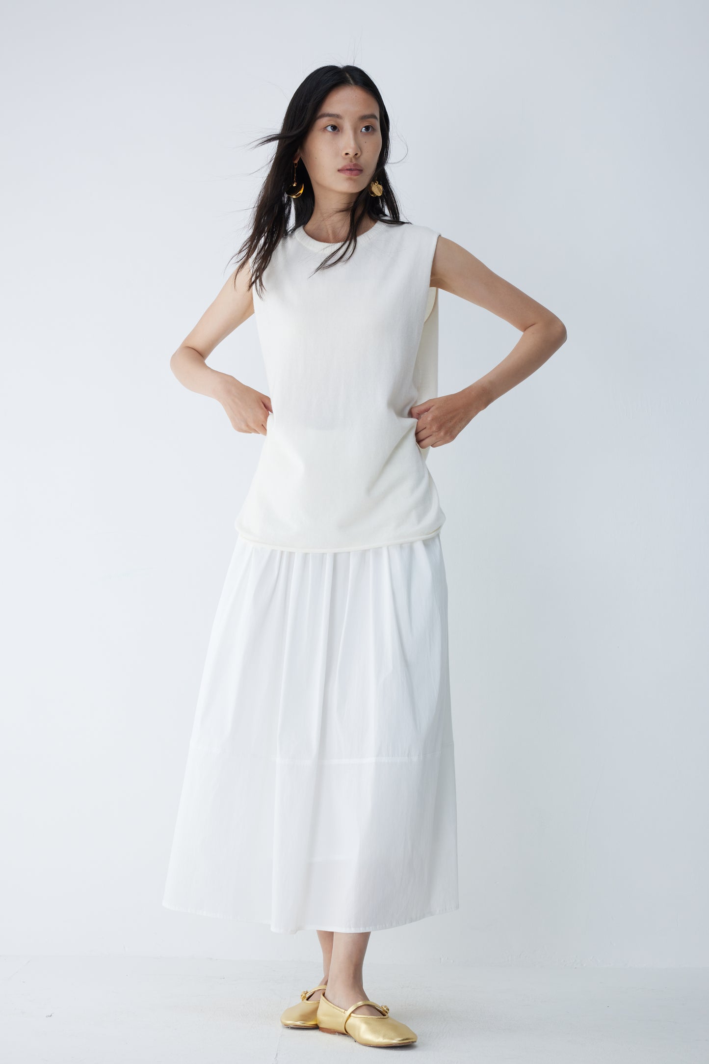 Chalk Midi Skirt