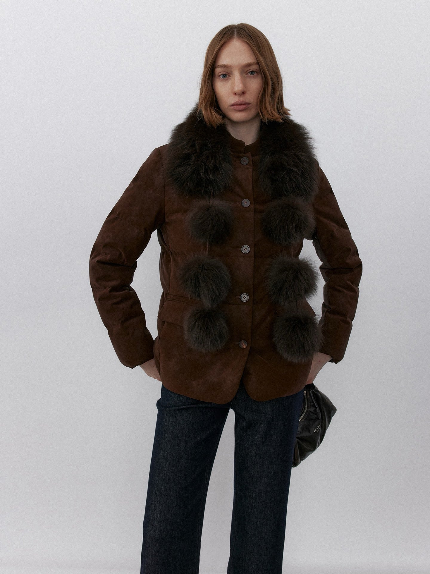 Fox-Fur Pom Scarf