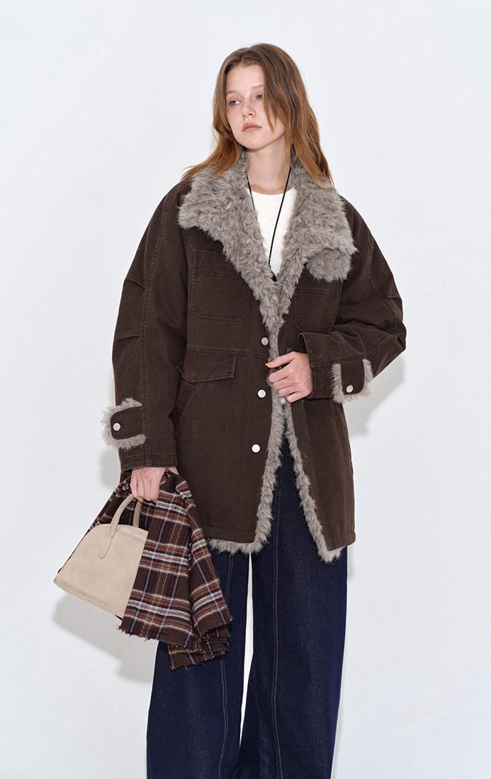 Washed Canvas Fur-Trim Down Parka