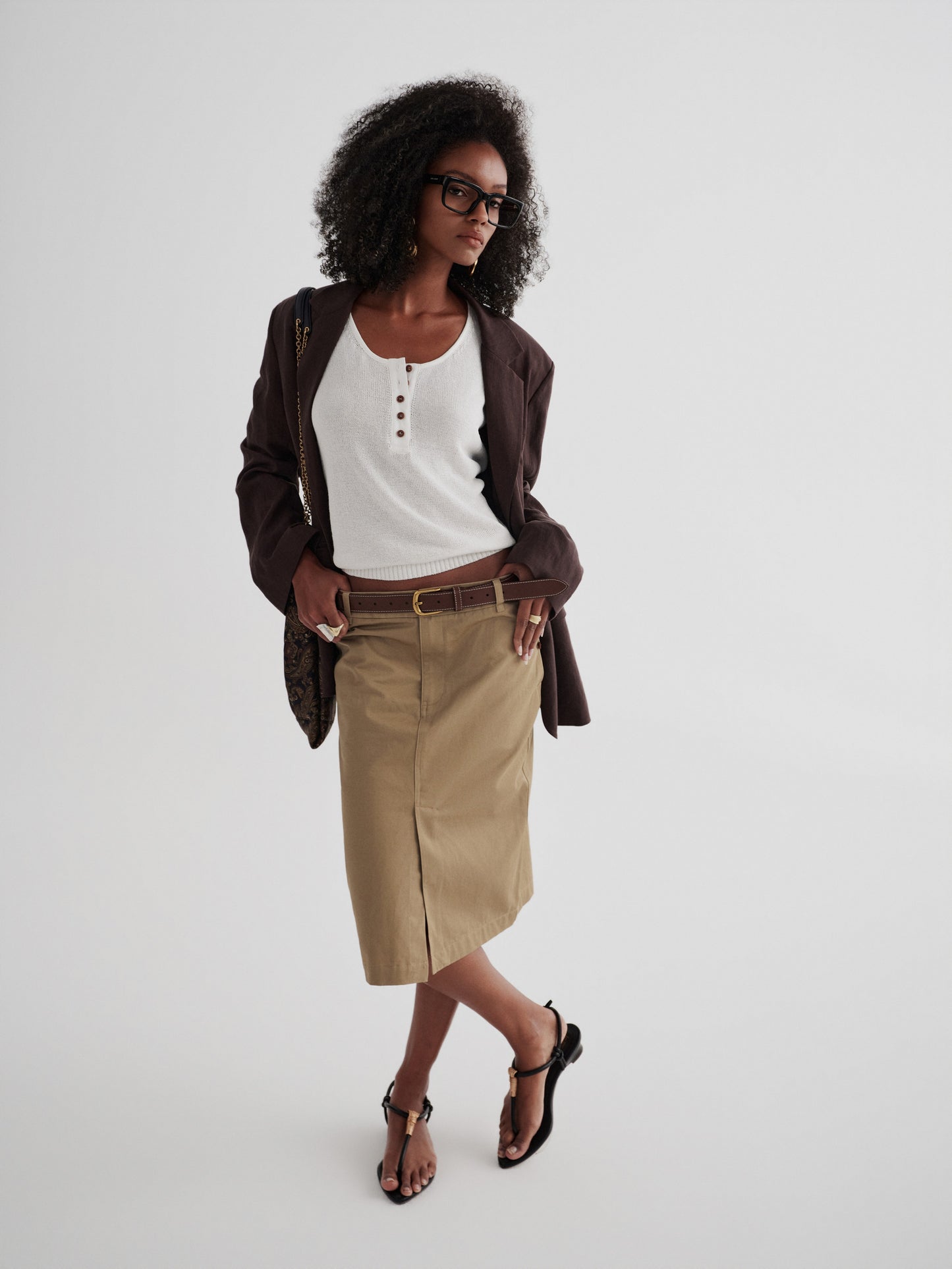 Veil Button Knit Top