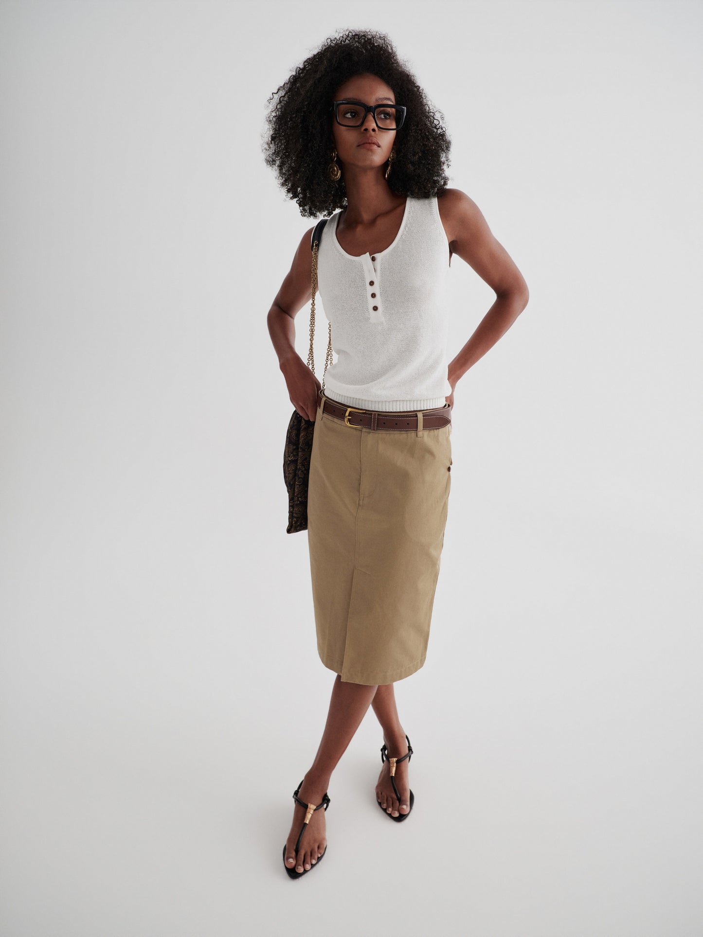 Veil Button Knit Top