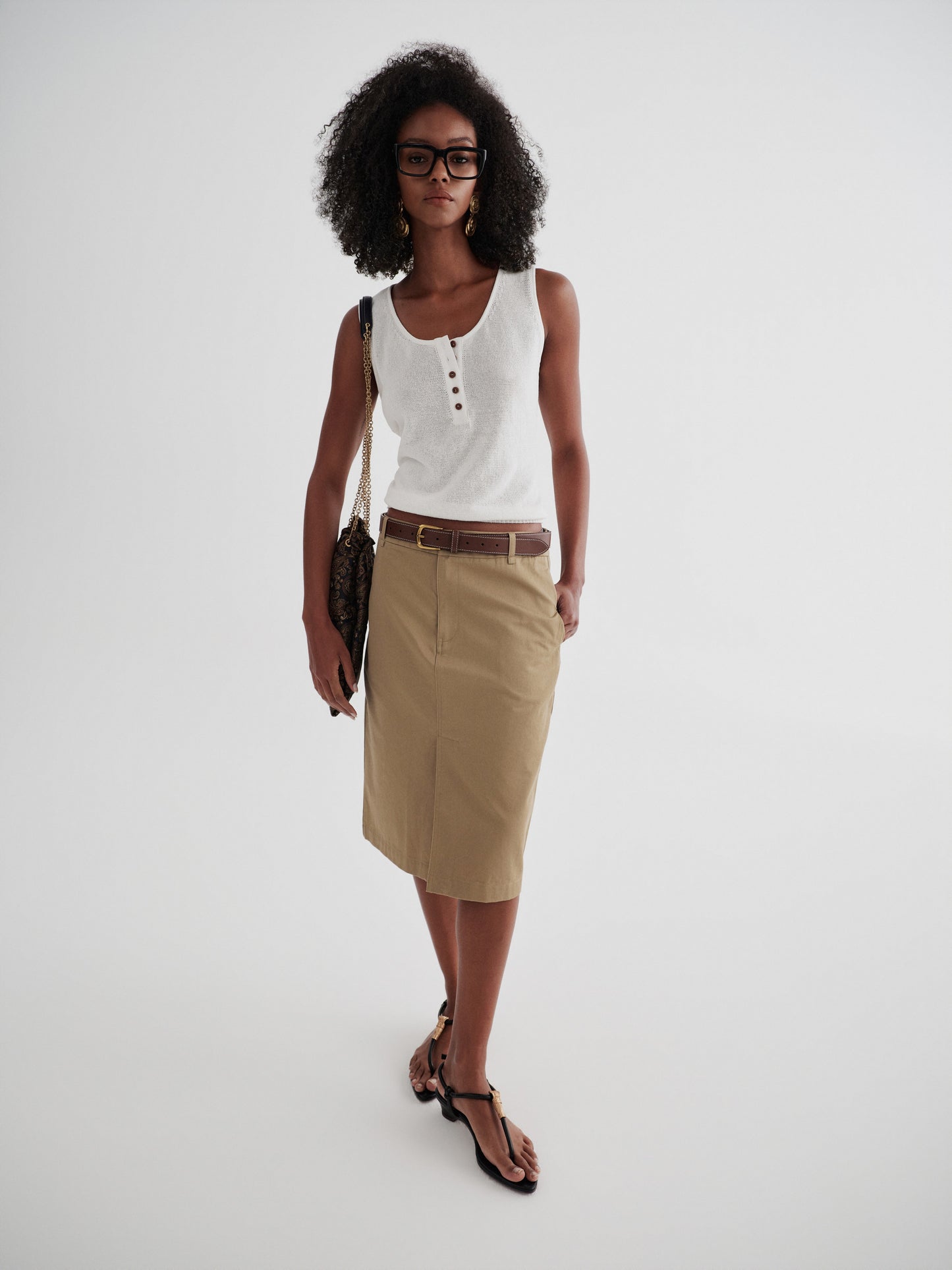 Veil Button Knit Top