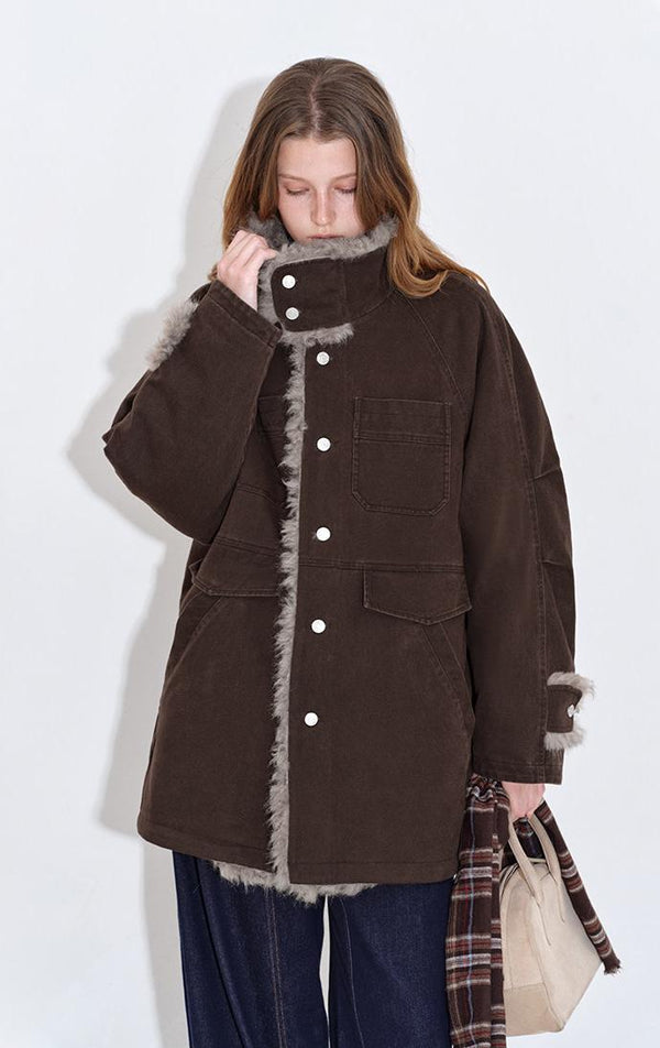 Washed Canvas Fur-Trim Down Parka