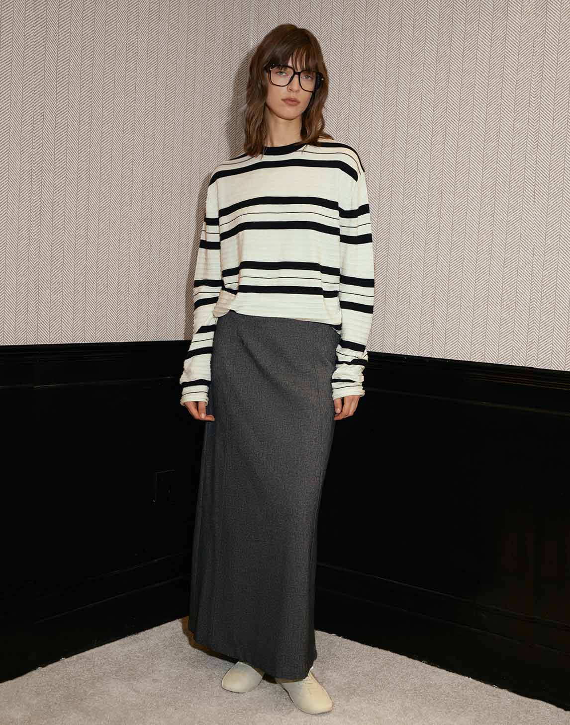 Timeless Dual-Tone Maxi Skirt